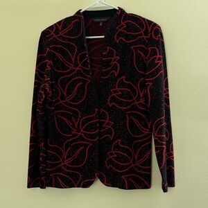 MING WANG Tulip Print Knit Jacket